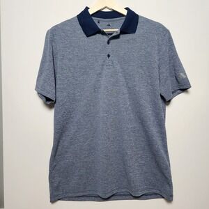 Adidas Navy-blue Short Sleeve Polo Shirt Large